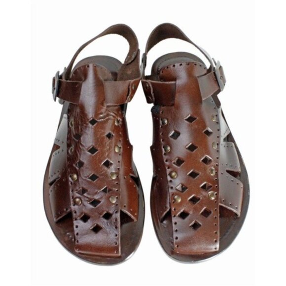 Liam Brown Mens Sandals, Italian Leather Sandals Shoes main image 8